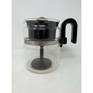 NEW Medelco 8 Cup Cafe Brew Stovetop Glass Coffee Percolator PK008 Basket Trivet